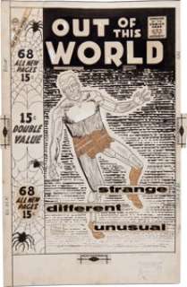 Steve Ditko Out of This World #7 Cover Original Art (Charlton, 1958). Before Metamorpho, this man of many -