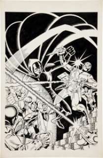 Steve Ditko and Willie Blyberg Hall of Fame Featuring the T.H.U.N.D.E.R. Agents #2 NoMan Cover Original Art (JC  -