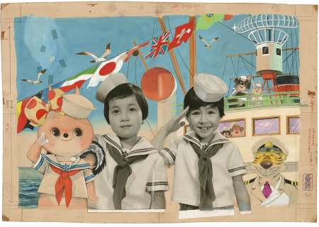 Jiro Ota Hand-Drawn Color Manuscript "Korisu no Pokko-chan"