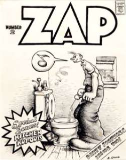 Robert Crumb Zap #2 Unused Cover Original Art (1967). This unusual cover requires a bit of Underground Comix -