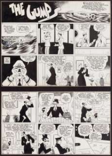 Gus Edson The Gumps Sunday Comic Strip Original Art dated 5-25 (Chicago Tribune, year unknown). Andy Gump tries to -