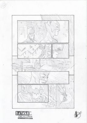 Matteo Scalera | Batman The Long Halloween : The last halloween issue 10, crayonné planche 21 | Galerie 9ème Art