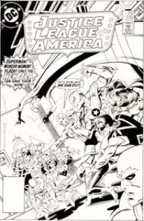 Paris Cullins and Mike Machlan Justice League of America #238 Cover Original Art (DC, 1985). Superman, Wonder Woman, -