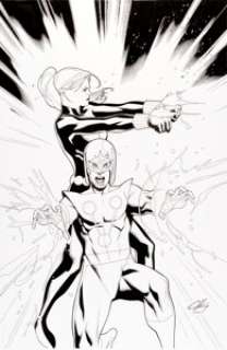 Clayton Henry Marvel Adventures Super Heroes #21 Black Widow and Nova Cover Original Art (Marvel, 2010). From the -