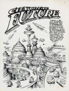 Robert Crumb Zap Comix #0 Complete 5-Page Story "City of the Future" Original Art (Apex Novelties, 1968). - | Heritage