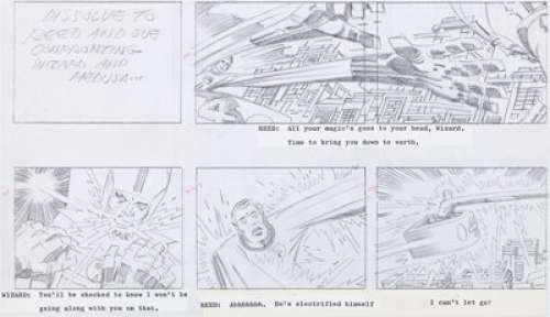 Jack Kirby Fantastic Four "The Frightful Four" Storyboard Original Art (DePatie-Freleng, 1978). -
