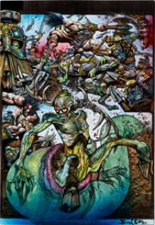 Simon Bisley 2000 AD Slaine Splash Page Original Art (Fleetway, 2013). Slaine‘s back, and the Biz has got him, -