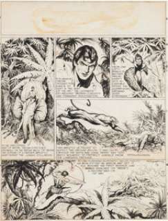 Burne Hogarth Tarzan Sunday Comic Strip Original Art dated 5-8-49 (United Feature Syndicate, 1949). Tarzan - | Heritage