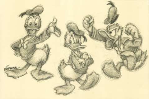 Joan Vizcarra | Donal Duck Model Sheet - Original Drawing - 48 x 32 cm - Joan Vizcarra - Pencil Art - Original Artwork | Catawiki