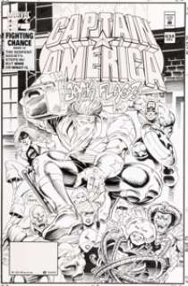 Dave Hoover Captain America #434 Cover Original Art (Marvel, 1994). There‘s a lot to love about this cover! -