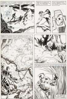 Sal Buscema, Ian Akin, and Brian Garvey Rom #42 Page 9 Original Art (Marvel, 1983). Rom makes his way across an -