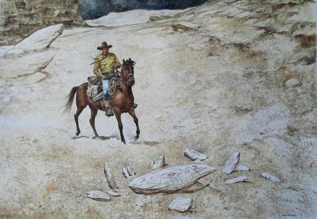 Laura Zuccheri | Tex - Laura Zuccheri - illustrazione originale "Signs on the Stones" - Page volante - Exemplaire unique - (2023) | Catawiki