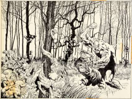 Bernie Wrightson DC Special Series #2 Swamp Thing Wraparound Cover Original Art (DC, 1977). An incredible -