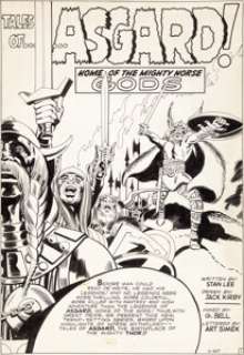 Jack Kirby and George Roussos (as G. Bell) Journey Into Mystery #97 Story Splash Page 1 Original Art - | Heritage