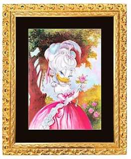 Tony Fernandez, Disney Artist - Daisy Duck Inspired By Élisabeth Vigée Lebrun‘s "Marie Antoinette with a Rose" (1783) - Original Painting - Tony Fernandez - Museum Framed - 105 x 85 x 3 cm - Original Artwork