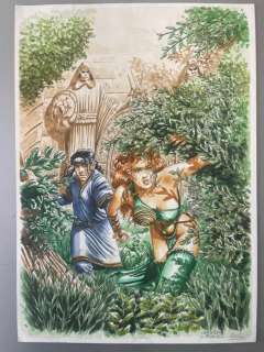 Picaud, Christophe | Picaud, Christophe - Dessin original couleur - Couverture - Les Larmes du Démon T2 - La Roussotte - (2002) | Catawiki