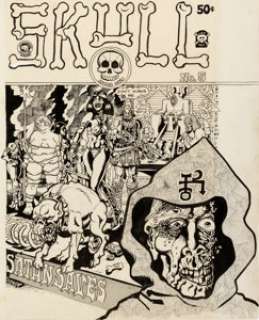 Spain Rodriguez Skull #5 Cover Original Art (Last Gasp, 1972). This hyper-detailed cover features something -