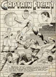 Art Saaf (attributed) Fight Comics #17 Captain Fight Splash Page 51 Original Art (Fiction House, 1942). -