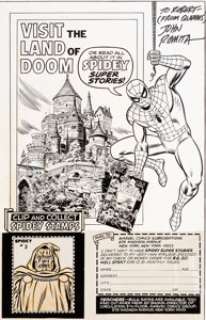 John Romita Sr. Spidey Super Stories #19  Back Cover Original Art (Marvel, 1976)....