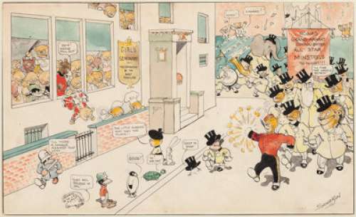 James Swinnerton Parade Illustration Original Art (Hearst Syndicate, 1902). Swinnerton’s pioneering drive and - | Heritage