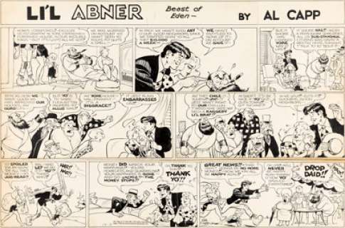 Al Capp and Frank Frazetta Li‘l Abner Sunday Comic Strip Original Art dated 12-2-56 (United Feature Syndicate, 195... (Total: 2 Original Art)