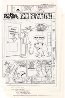 Pete Alvarado (attributed) Pink Panther #67 Complete 22-Page Issue Original Art Plus Preliminaries (Gold Key, 1979...