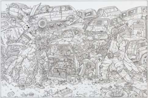 Geof Darrow Hard Boiled #3 Double Splash Pages 6-7 Original Art (Dark Horse, 1992). Geof Darrow and Frank -