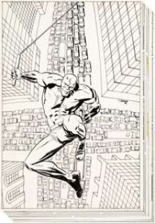  - Tony Salmons Marvel Fanfare #27 Daredevil Unpublished Cover and Published Complete 20-Page Story "Cars" Original A... (Total: 20 Original Art)