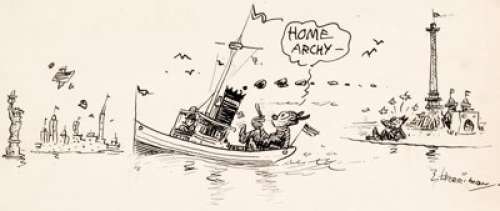 George Herriman archy’s life of mehitabel "The End" Illustration Original Art (Doubleday Doran, 1933).... | Heritage