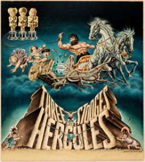 Norman Maurer Three Stooges Meet Hercules Movie Poster Original Art (1959).... | Heritage