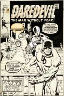 Sal Buscema Daredevil #69 Cover Black Panther Original Art (Marvel, 1970).... (Total: 2 Items)