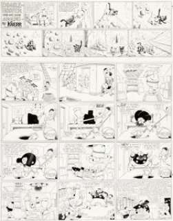 Harold Knerr Katzenjammer Kids and Dinglehoofer und his Dog Adolph Sunday Comic Strip Original Art dat...
