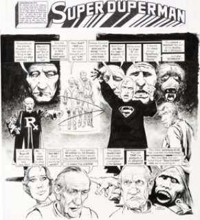 Mort Drucker MAD #208 Complete 8-Page Story "Superduperman" Original Art (EC Publ., 1979).... (Total: 8 Original Art)