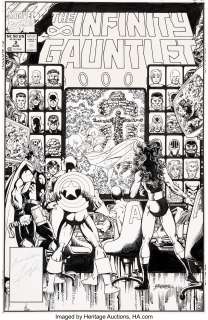 George Perez The Infinity Gauntlet #2 Cover Original Art (Marvel, 1991)....