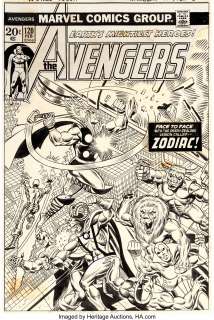 Jim Starlin and Frank Giacoia Avengers #120 Cover Thor and Iron Man Original Art (Marvel, 1974)....