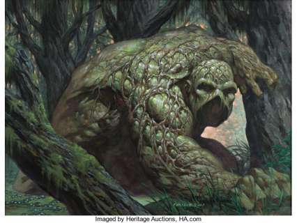 Bernie Wrightson Roots of the Swamp Thing #1 Wraparound Cover Original Art (DC, 1986). An intense and - | Heritage