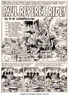 Jack Davis MAD#20 Complete 6-Page Story "Paul Revere’s Ride!" Original Art (EC, 1955).... (Total: 6 Original Art) | Heritage