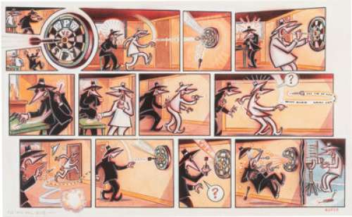 Peter Kuper - MAD "Spy vs. Spy" Complete Story Original Art (EC Publ., c. 2000s).