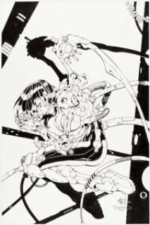 Joe Madureira and Tim Townsend - E.V.E. Protomecha #1 Variant Cover Original Art (Image, 2000).