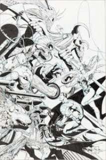 Ethan Van Sciver 52 Aftermath: The Four Horsemen Trade Paperback Cover Original Art (DC, 2008)....