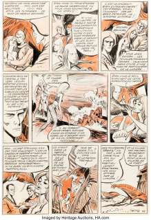 Jean-Claude Forest - Barbarella #1 Planche 23 (Le Terrain Vague, 1964). Jean-Claude Forest Barbarella #1 Story Page 23 Original Art (Le Terrain Vague, 1964).