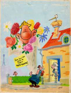 Greg (Michel Régnier) Spécial Printemps Pilote #385 Cover Original Art (Pilote, 1967).... | Heritage