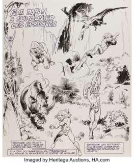 Chéret, André - André Chéret Rahan Pif Gadget #516 Splash Page 4 Original Art (Vaillant, 1979)....
