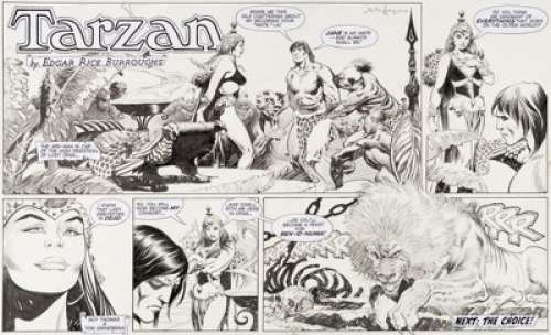 Grindberg, Tom | Tom Grindberg Tarzan Comic Strip and Preliminary Work Original Art Group of 2 (Undated).... | Heritage