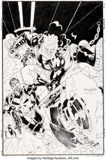 Larroca, Salvador - Salvador Larroca and Sergio Melia Ghost Rider #65 Cover Punisher Original Art (Marvel, 1995)....