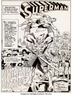 Swan, Curt | Curt Swan and Murphy Anderson Superman #242 Title Splash Page #1 Original Art (DC, 1971).... | Heritage