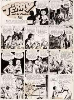 Caniff, Milton - Milton Caniff Terry and the Pirates Sunday Comic Strip Original Art dated 6-12-38 (The Chicago Tribune, 1938)....
