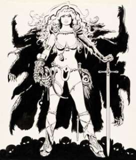 Thorne, Frank - Frank Thorne - Ghita of Alizarr Illustration Original Art (c. 1989)....