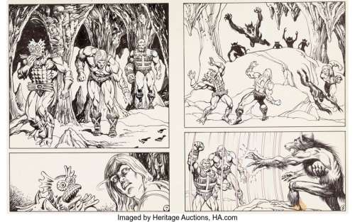 Alcala, Alfredo - Alfredo Alcala He-Man and the Masters of the Universe "Masks of Power" Mini Comic Pages 7 and 8 (Mattel, 1983)....