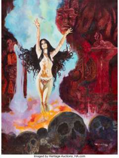 Maroto, Esteban - Esteban Maroto Lin Carter Presents The Year‘s Best Fantasy Stories: 4 "Ayesha" Cover Painting Original Art (DAW, 1...